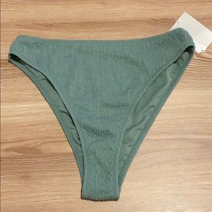 High waist crinkle bikini bottom